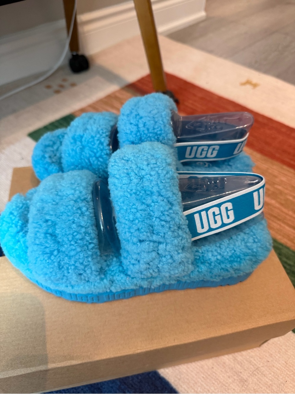 UGG Blue Fluff Yeah Slide Sandals